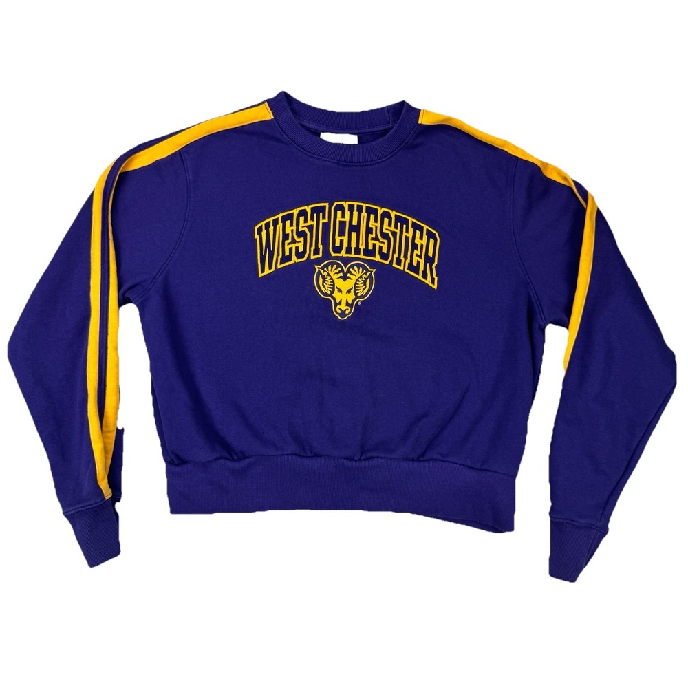 Champion Womens Cropped West Chester Rams Sweatshirt 2XL (Fits Large)Purple Gold